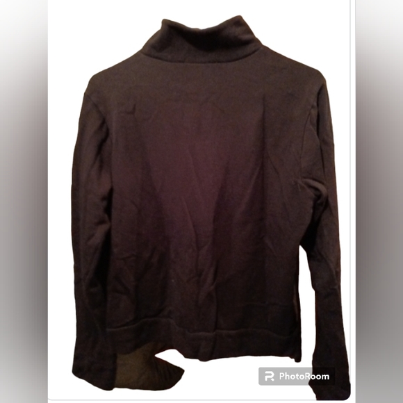 PINK VS Black & Grey Fleece Quarter Zip Up w/ Silver Metallic PINK Logo - Picture 2 of 4